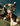 Tennis player in action on a tennis court with blurred motion