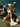 Tennis player in action on a tennis court with blurred motion